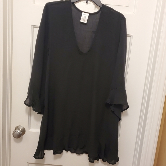 NWT Anne Cole Black Beach Coverup, Size XS/Small 100% Rayon - Picture 2 of 10